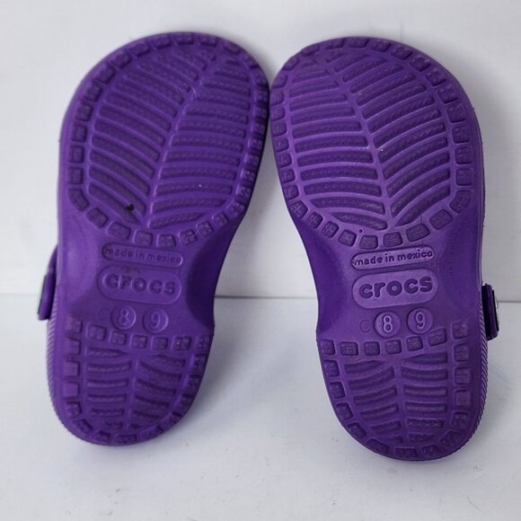 Crocs Clogs Youth Unisex Size 8/9  Purple Slip-On Sandals - Picture 7 of 9